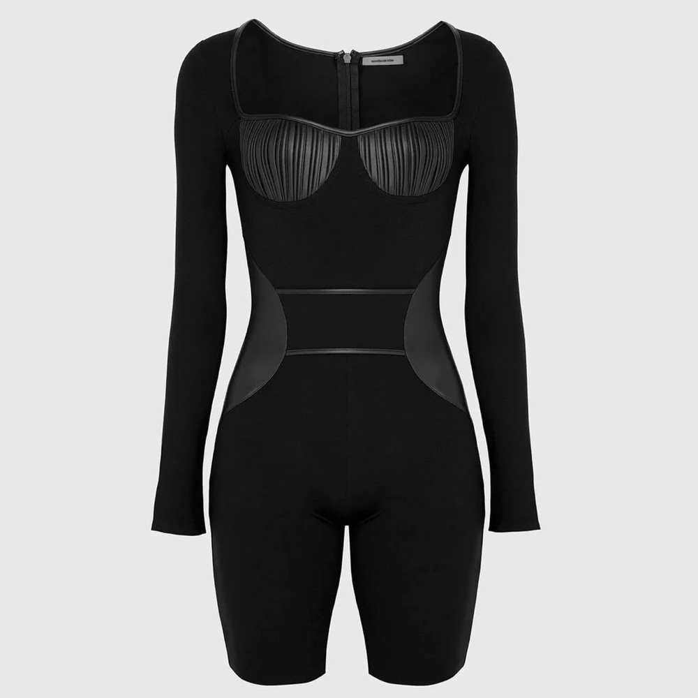 BANDAGE PLAYSUIT - BLACK